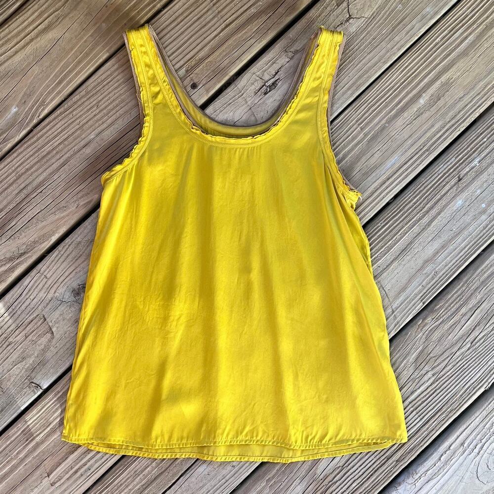Broadway & Broome Women's Yellow 100% Silk Sleeveless Blouse Size XS